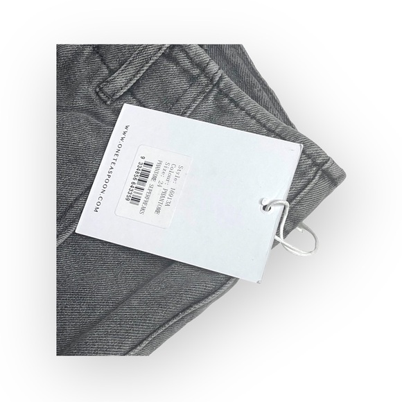 new One Teaspoon ♐︎ Superfreaks Lace Up Denim Short ♐︎ Phantom Dirty Black ♐︎ 24 - Picture 9 of 16